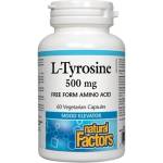 Natural Factors L-Tyrosine/ Л-Тирозин 500 mg х 60 капсули Natural Factors (2803 NF)