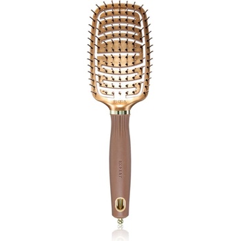 Olivia Garden Expert Flex плоска четка с найлонови влакна Gold&Brown