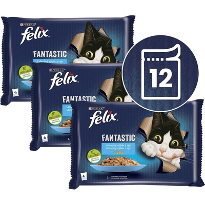 FELIX Капсули FELIX Fantastic с сьомга и платика в желе 12 x 85 г
