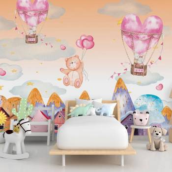 Image 1 of Art gift Детски фототапет - Сърца и балони