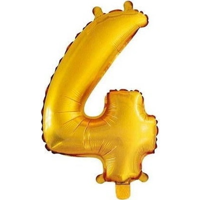 Balón narozeninový 35 cm číslo 4 zlatý