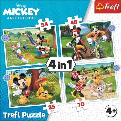 TREFL Mickey Mouse Krásný den 4v1 35,48,54,70 dielov