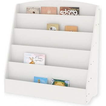 Ginger Home Детска етажерка, органайзер с рафтове за книжки и списания, дървена, бяла, 80х30х80 см