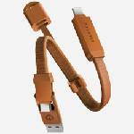 ENERGEA Кабел Energea Sheath Key 2в1 60W за USB-C/USB-A, портокалов (Ene000102)