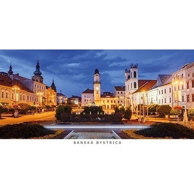 (A6) Pohľadnica panoráma Banská Bystrica g01 (podvečer)