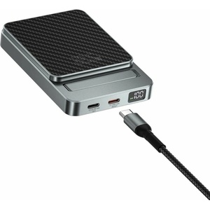 4smarts Външна батерия /power bank/ 4smarts 540709, 5000mAh, сива, 2x USB-C(PD), безжично зареждане MagSafe, 22.5W (4smarts-540709)