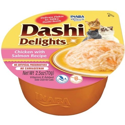Inaba Foods Dashi Delights котешка Кура с сьомга 70 г купа