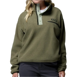 Columbia Дамски поларен пуловер Columbia Women's Helvetia II Cropped Half Snap Fleece Fleece jumper - Stone Green / Safari - размер XL (105-6165-1415)