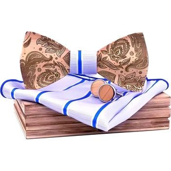 HARAHU Дървен папион lo-30924 - Сив / Син kp30924 (lo-30924)