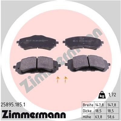 Sada brzdových destiček, kotoučová brzda ZIMMERMANN 25895.185.1 (258951851)