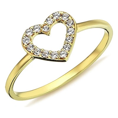 Lillian Vassago Zlatý prsten srdce se zirkony LLV98 GR004