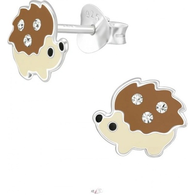 Prosperk náušnice dětské ježek hnědý S0222