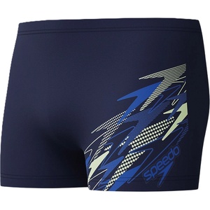 Speedo medley logo aquashort navy/yellow s - uk32