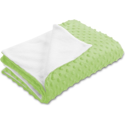 Biante Detská deka Minky bodky Polar Pastelová svetlo zelená