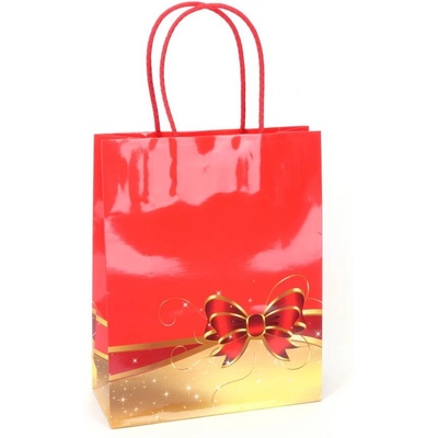 Екстрапак 20 х 25 см гланцово ламинирана подаръчна чанта с декор "Празнична панделка (35459)