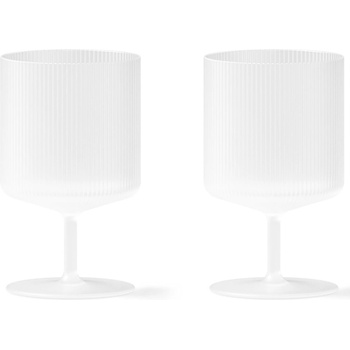 ferm LIVING чаша за вино RIPPLE 270 ml, комплект от 2 бр. , бял, твърди LIVING (FERM1104269329)
