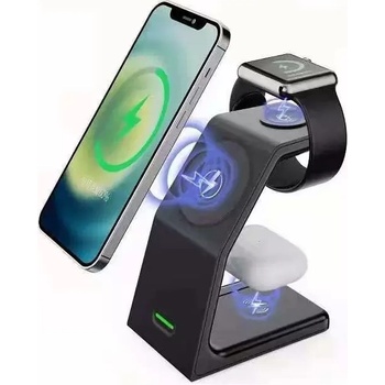 XPRO 3в1 qi магнитна станция за бързо зареждане 15w черна (127070)