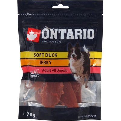 ONTARIO 100% prírodná pochúťka pre psov kačacie plátky 70 g