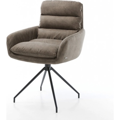 Delife Abelia-Flex s područkami mikrovlákno taupe vintage křížová podnož zúžená černá