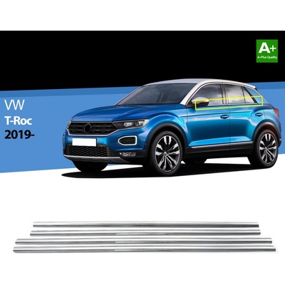 Nerez obložení oken VW T-roc 2017-2021 4 ks