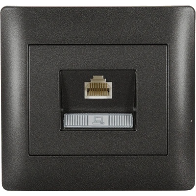 ELMARK Rhyme КОМПЮТЪРЕН КОНТАКТ rj45 (cat6e) ГРАФИТ МЕТ (112856e)