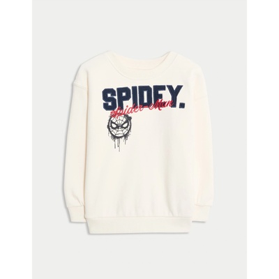 Marks & Spencer Суитшърт Spider-Man с високо съдържание на памук (2-8 години) Marks & Spencer сметанова Marks & Spencer | Bezhov | Момчешки | 2-3 години