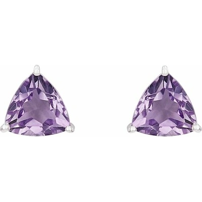 Eppi Minimalistické stříbrné náušnice s fialovým ametystem Nellie E41804