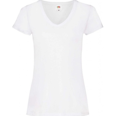 Fruit of the Loom White v neck Women's T shirt Valueweight Fruit of the Loom biela