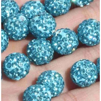 Shamballa korálek 10 mm tyrkysový