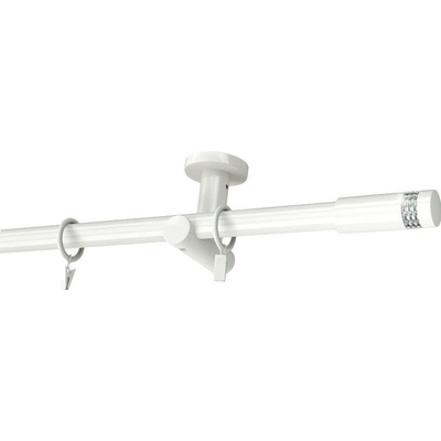 KovovégarnýžeCZ Stropní garnýž Astra modern 19 mm bílá lesklá Jednořadá 120 cm Bez kroužků