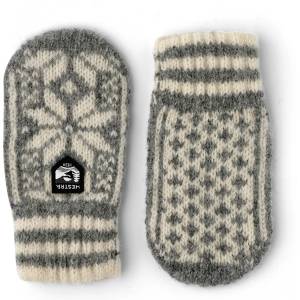 Hestra Детски ръкавици Hestra Kid's Nordic Mitt Gloves - Grey / Offwhite - размер 0 (EU) (202-4252-0112)