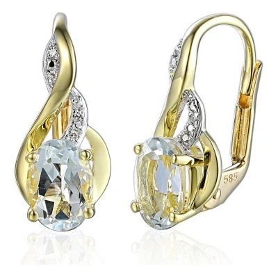 Gems, Podmanivé náušnice Allegra, kombinované zlato s brilianty a bílými topazy, 585-38-3-4558.2ZB0.0.00.HSI1.601.08