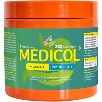 Medicol Vláknina a Živé Kultury 220 kapslí