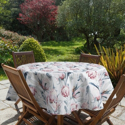 Takoy Kulatý ubrus bílo-modrý, průměr 150 cm, voděodolný GARDEN na terasu a balkon-HF-467569 | O 150 cm