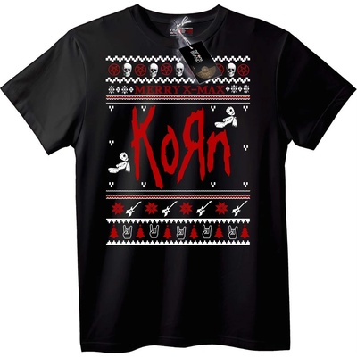 NOONEBRAND Тениска Korn "Весела Коледа" - S, Black