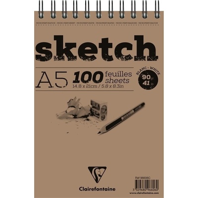 Clairefontaine Sketch Wirebound Pad A5 90 g Skicár