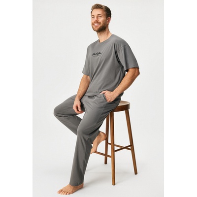 Jack & jones Памучна пижама JACK AND JONES JACClyde дълга (12286446_pyz)