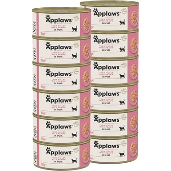 Applaws Консерва за котки с риба тон и скариди в бульон 12 x 156 г