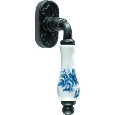 GALBUSERA Kovaná klika na eurookno 2615 - florentinský bronz, porcelán D9
