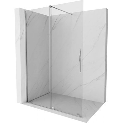 Mexen Velar плъзгаща се душ стена Walk-in 140 x 200 см, прозрачна 8 мм, хром (871-140-000-03-01)