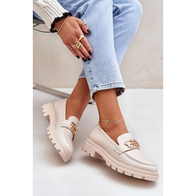 Boto PS1 Dámské Mokasíny Se Zlatým Detalem Béžové Trionna