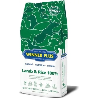 WINNER PLUS Super Premium Lamb & Rice - пълноценна храна за пораснали кучета от всички породи, подходяща за чувствителни или алергични кучета, Германия - 18 кг