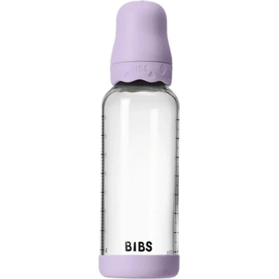 BIBS Стъклена бебешка бутилка Bibs - С каучуков биберон, 240 ml, Boheme Violet Sky (50202291)