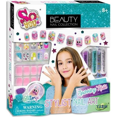 TASIA Štýlová sada Nail Art s trblietkami a samolepkami