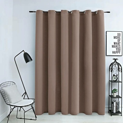 Zatemňovací závěs s kovovými kroužky taupe 290 x 245 cm