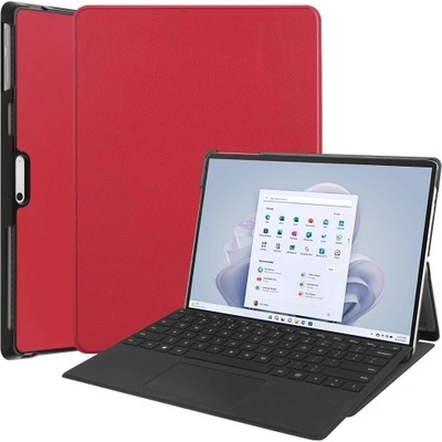 Púzdro PROTEMIO 55365 LEATHER Zaklápací obal pre Microsoft Surface Pro 9 červený