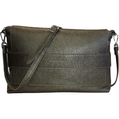 My Love bag kožená crossbody přes rameno tmavě stříbrná