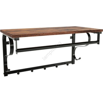 Euziel Стенна закачалка с полица nate кафява/черна (ez0326)