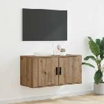 vidaXL Стенен ТВ кабинет 80 х 34.5 х 40 см дъб артизан (881151)