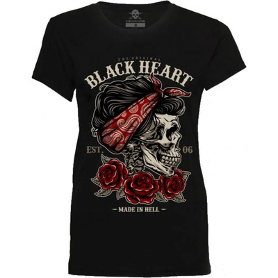 Дамска тениска black heart - pin up skull - black - 6699